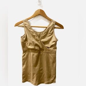 Ingrid and Isabel Maternity Tan Crossover Tank Top - Size Large
